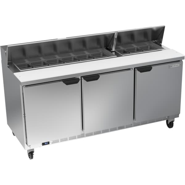 Refrigerated Sandwich Prep Table, 3 Door, 21.5 cu. Ft, 115 Volt